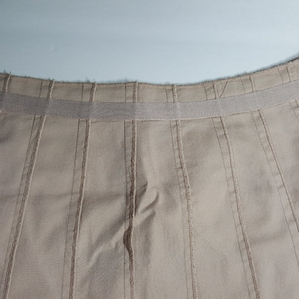 Lena Gabrielle NY pleated skirt knife-pleat khaki, beige,  A-line swing boho - Picture 6 of 9